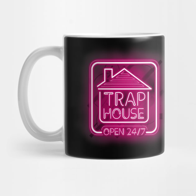 Trap House Open 24/7 - Pink Neon by TraphouseTapestry